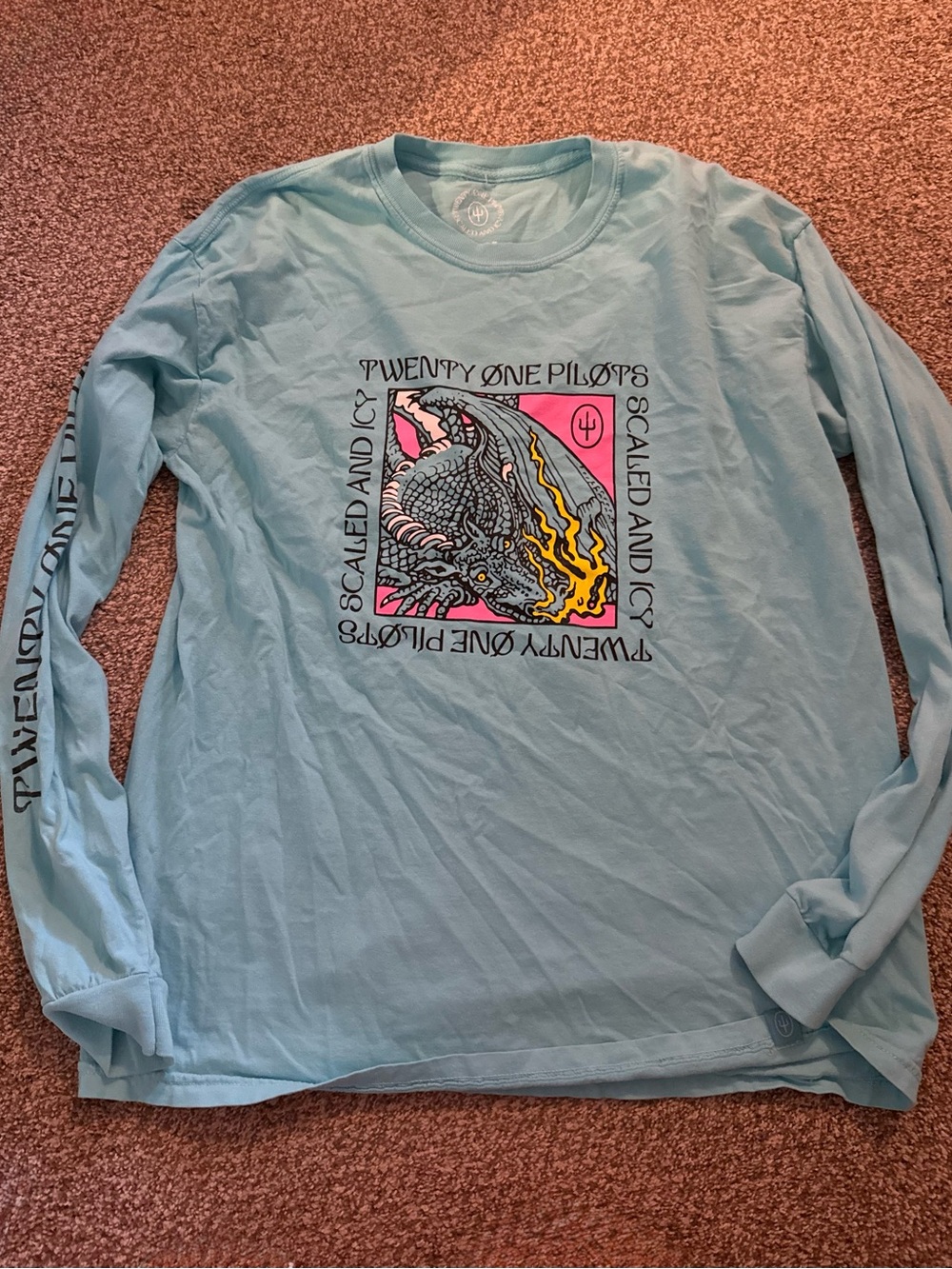 Twenty One Pilots Scaled and Icy Light Blue Long Sleeve Graphic Shirt